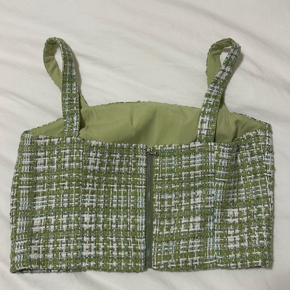 Lucy Paris Cher Tweed Tank in Green - Picture 2 of 3